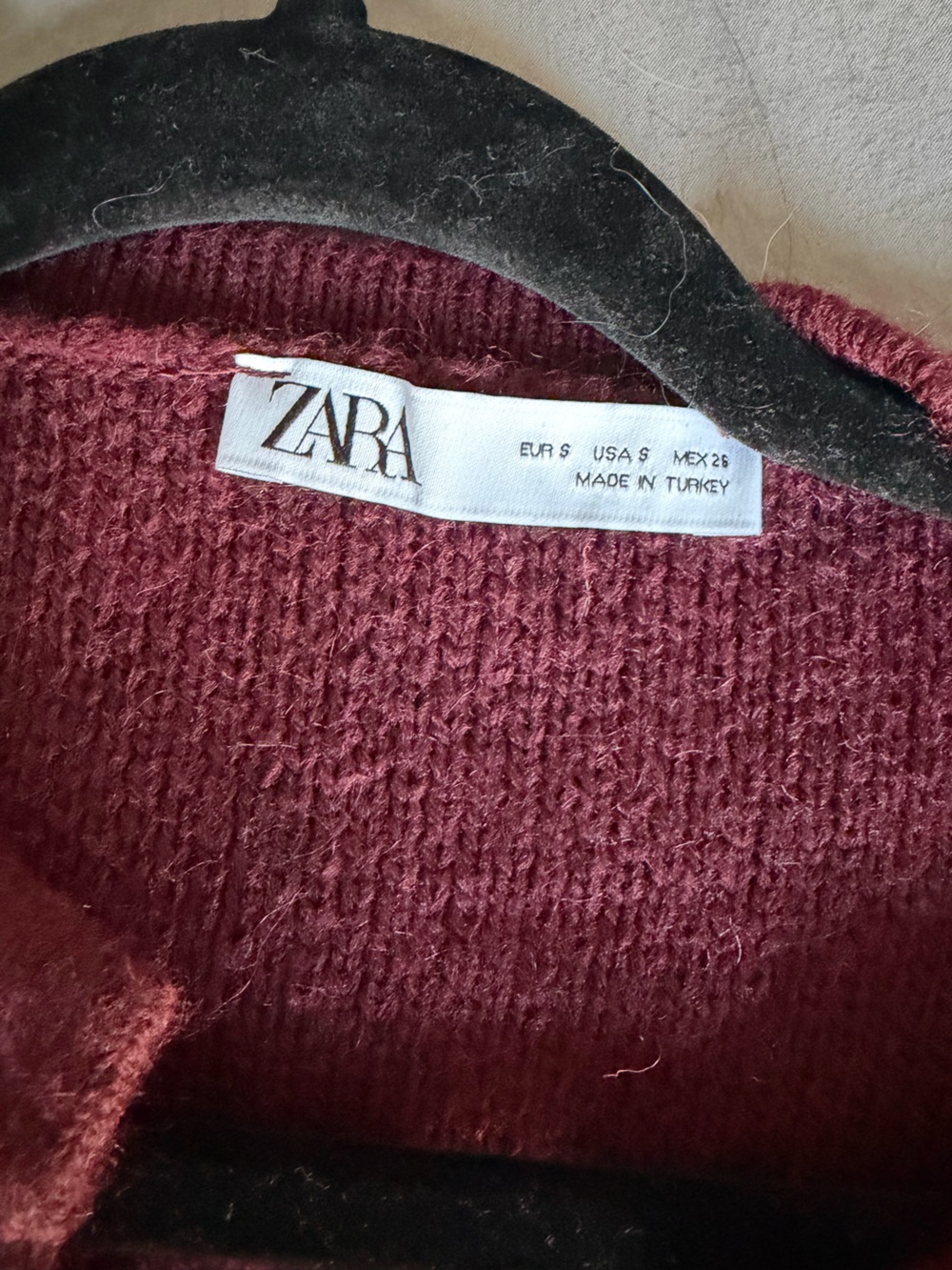 Zara Burgundy Cardigan - Picture 4 of 4